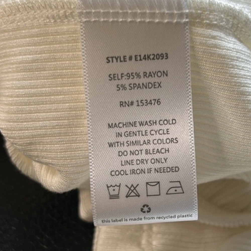 NWT Allison Joy from Evereve White Open Shoulder Ribbed Top SZ M - Picture 10 of 12
